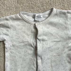 Kissy Kissy White Elephant Print Footie